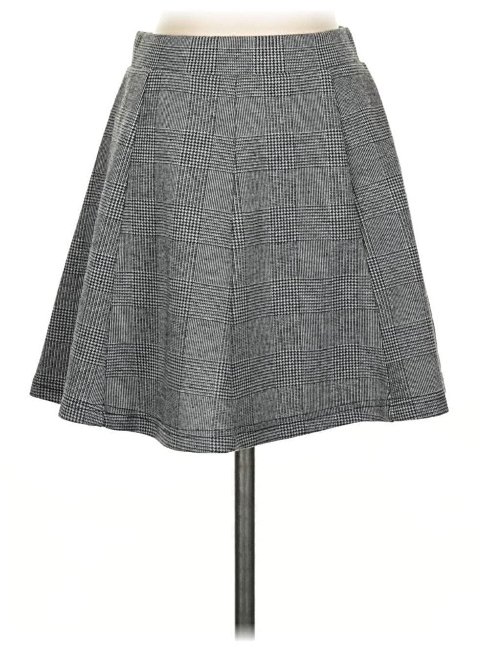 Revamped Gray Plaid Circle Skirt